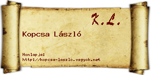 Kopcsa László névjegykártya