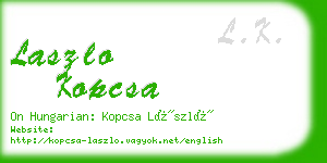 laszlo kopcsa business card